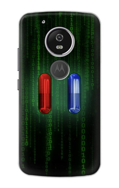S3816 Red Pill Blue Pill Capsule Case For Motorola Moto G6 Play, Moto G6 Forge, Moto E5