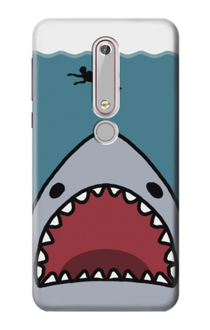 S3825 Cartoon Shark Sea Diving Case For Nokia 6.1, Nokia 6 2018