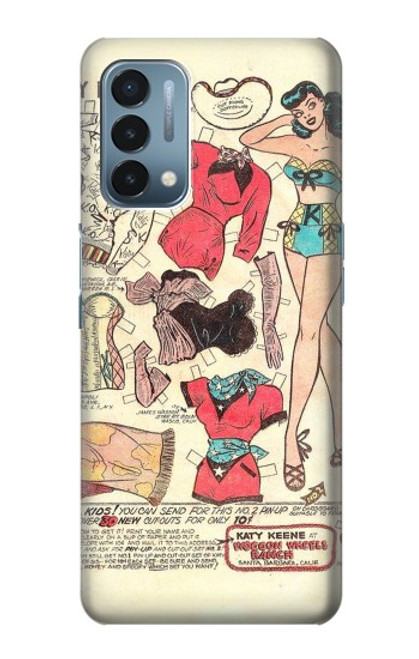 S3820 Vintage Cowgirl Fashion Paper Doll Case For OnePlus Nord N200 5G