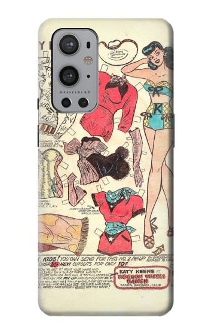 S3820 Vintage Cowgirl Fashion Paper Doll Case For OnePlus 9 Pro