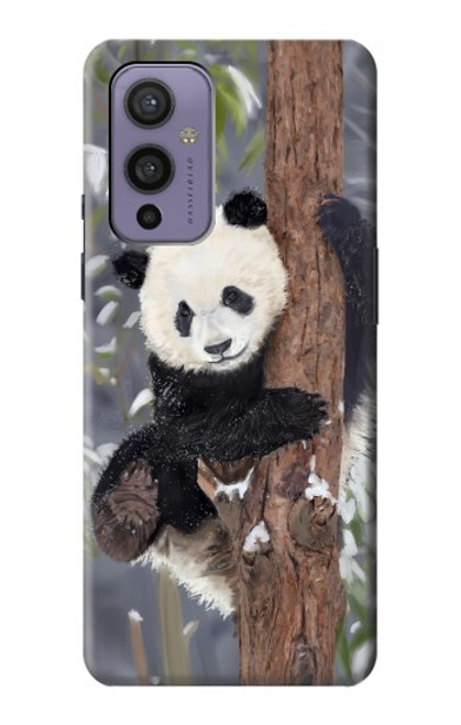 S3793 Cute Baby Panda Snow Painting Case For OnePlus 9