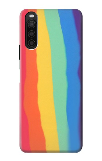 S3799 Cute Vertical Watercolor Rainbow Case For Sony Xperia 10 III