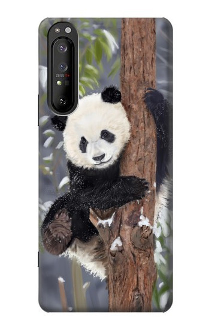 S3793 Cute Baby Panda Snow Painting Case For Sony Xperia 1 II