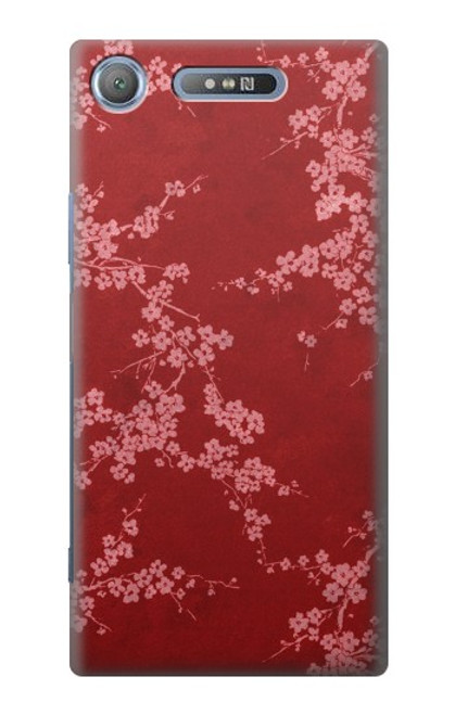 S3817 Red Floral Cherry blossom Pattern Case For Sony Xperia XZ1