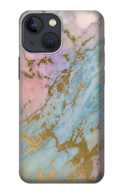 S3717 Rose Gold Blue Pastel Marble Graphic Printed Case For iPhone 13