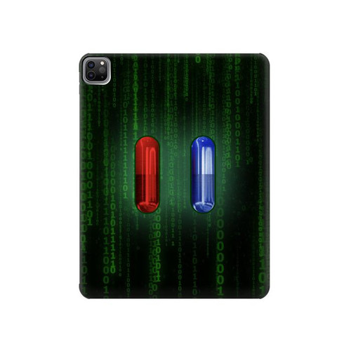S3816 Red Pill Blue Pill Capsule Hard Case For iPad Pro 12.9 (2022,2021,2020,2018, 3rd, 4th, 5th, 6th)