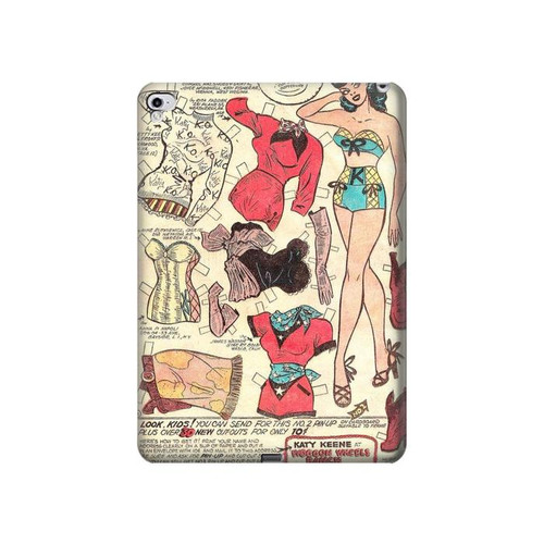 S3820 Vintage Cowgirl Fashion Paper Doll Hard Case For iPad Pro 12.9 (2015,2017)