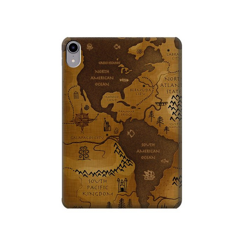 S2861 Antique World Map Hard Case For iPad mini 6 7, iPad mini (2021,2024)