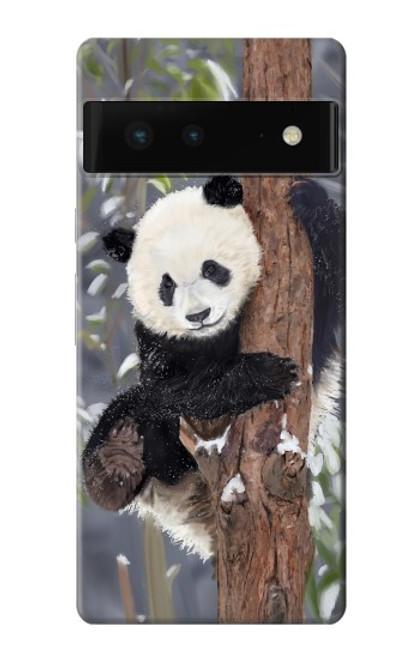 S3793 Cute Baby Panda Snow Painting Case For Google Pixel 6