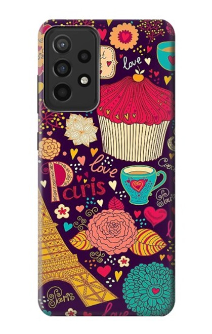 S2353 Paris Cartoon Vintage Pattern Case For Samsung Galaxy A52s 5G