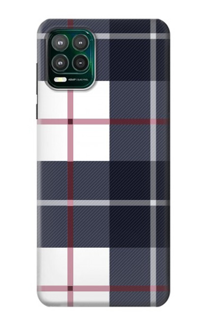 S3452 Plaid Fabric Pattern Case For Motorola Moto G Stylus 5G