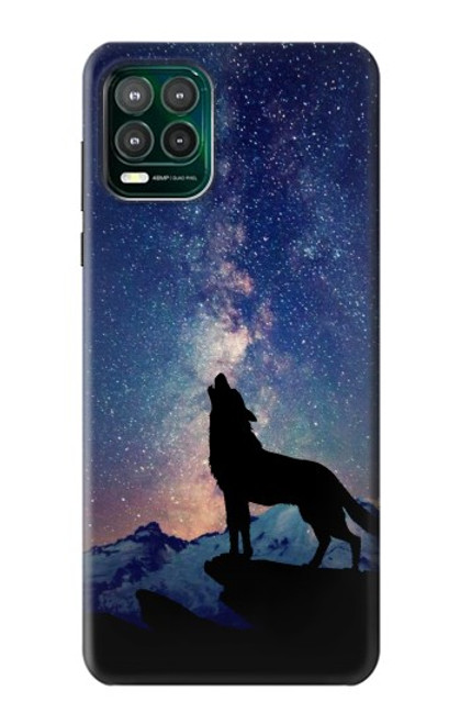 S3555 Wolf Howling Million Star Case For Motorola Moto G Stylus 5G