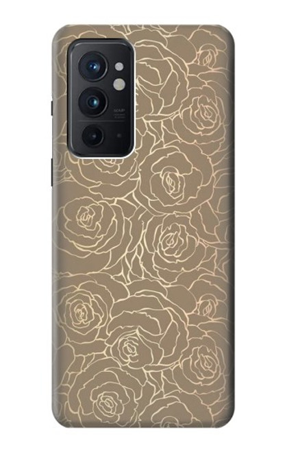 S3466 Gold Rose Pattern Case For OnePlus 9RT 5G
