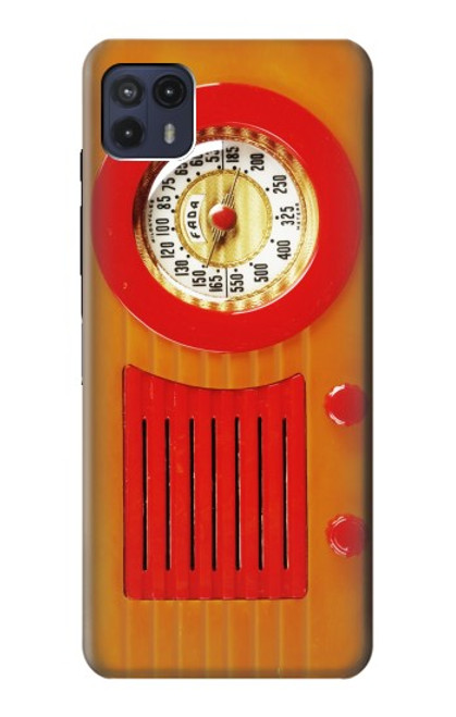 S2780 Vintage Orange Bakelite Radio Case For Motorola Moto G50 5G [for G50 5G only. NOT for G50]