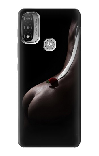 S0546 Sexy Cream Strawberry Case For Motorola Moto E20,E30,E40