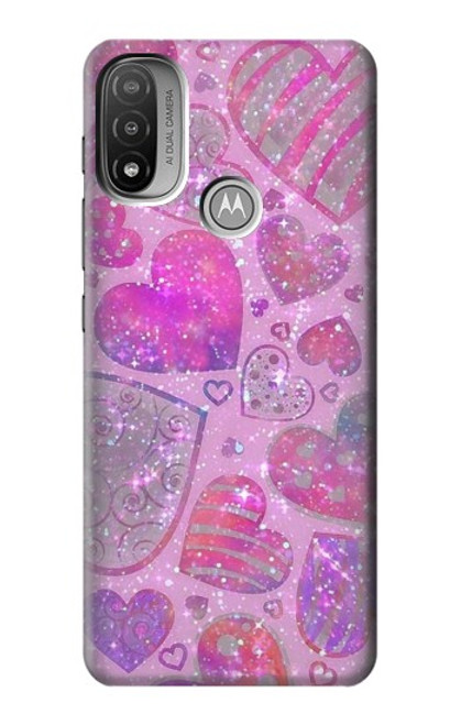 S3710 Pink Love Heart Case For Motorola Moto E20,E30,E40