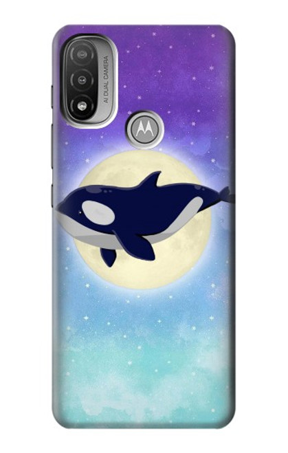 S3807 Killer Whale Orca Moon Pastel Fantasy Case For Motorola Moto E20,E30,E40