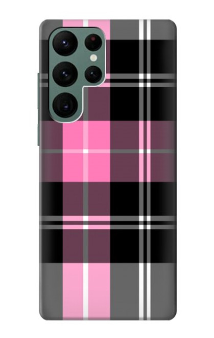 S3091 Pink Plaid Pattern Case For Samsung Galaxy S22 Ultra