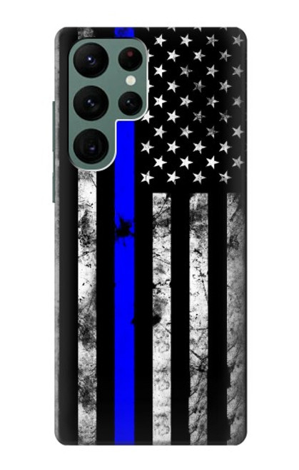 S3244 Thin Blue Line USA Case For Samsung Galaxy S22 Ultra