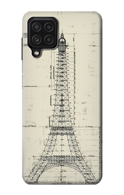 S3474 Eiffel Architectural Drawing Case For Samsung Galaxy M22
