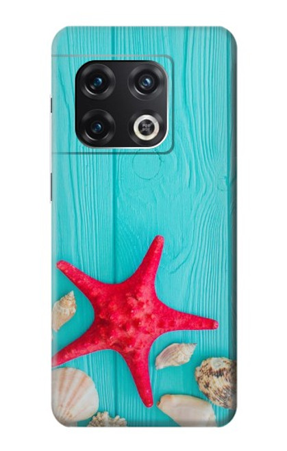 S3428 Aqua Wood Starfish Shell Case For OnePlus 10 Pro