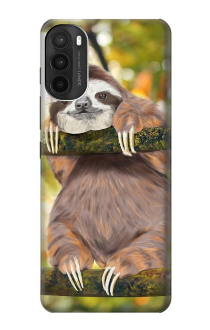 S3138 Cute Baby Sloth Paint Case For Motorola Moto G71 5G