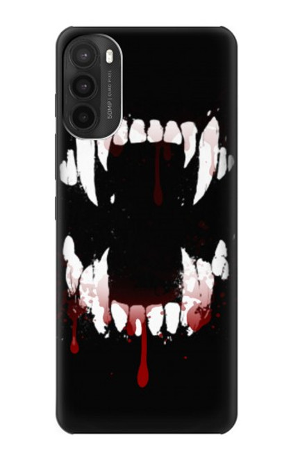 S3527 Vampire Teeth Bloodstain Case For Motorola Moto G71 5G