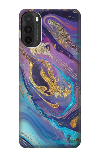 S3676 Colorful Abstract Marble Stone Case For Motorola Moto G71 5G