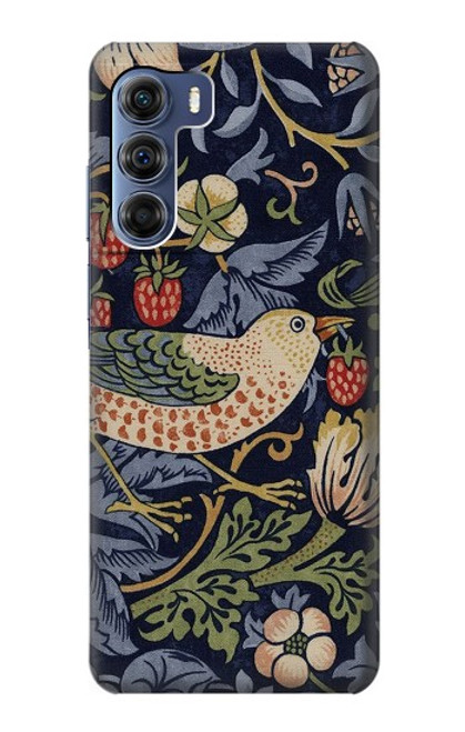 S3791 William Morris Strawberry Thief Fabric Case For Motorola Edge S30