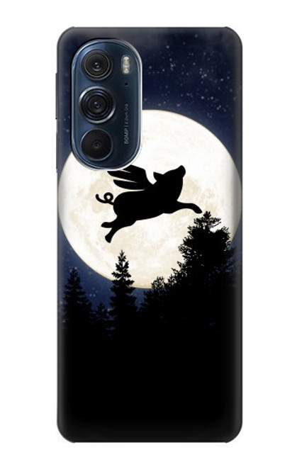 S3289 Flying Pig Full Moon Night Case For Motorola Edge X30