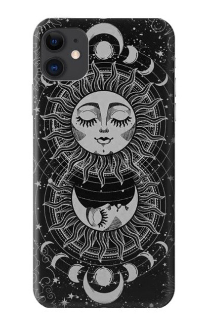 S3854 Mystical Sun Face Crescent Moon Case For iPhone 11