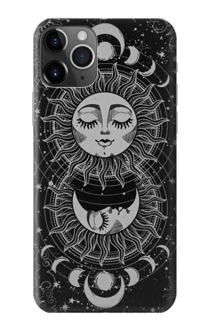 S3854 Mystical Sun Face Crescent Moon Case For iPhone 11 Pro