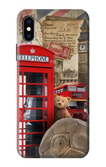 S3856 Vintage London British Case For iPhone X, iPhone XS