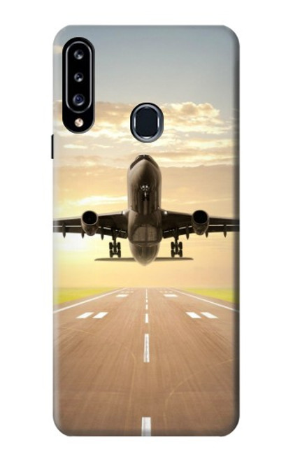 S3837 Airplane Take off Sunrise Case For Samsung Galaxy A20s