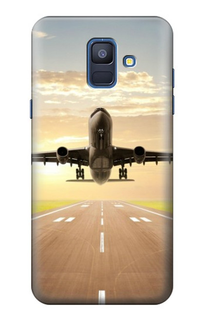 S3837 Airplane Take off Sunrise Case For Samsung Galaxy A6 (2018)
