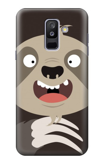 S3855 Sloth Face Cartoon Case For Samsung Galaxy A6+ (2018), J8 Plus 2018, A6 Plus 2018