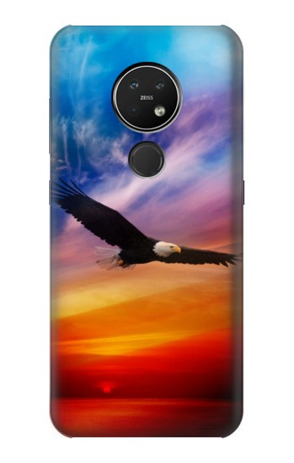 S3841 Bald Eagle Flying Colorful Sky Case For Nokia 7.2