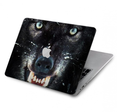 S2823 Black Wolf Blue Eyes Face Hard Case For MacBook Pro 14 M1,M2,M3 (2021,2023) - A2442, A2779, A2992, A2918