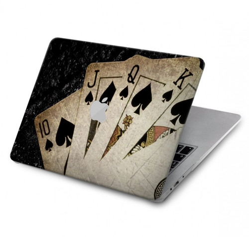 S3231 Vintage Royal Straight Flush Cards Hard Case For MacBook Pro 14 M1,M2,M3 (2021,2023) - A2442, A2779, A2992, A2918