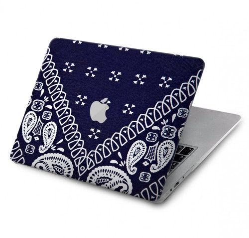 S3357 Navy Blue Bandana Pattern Hard Case For MacBook Pro 16 M1,M2 (2021,2023) - A2485, A2780