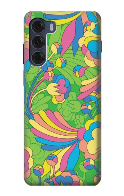 S3273 Flower Line Art Pattern Case For Motorola Moto G200 5G