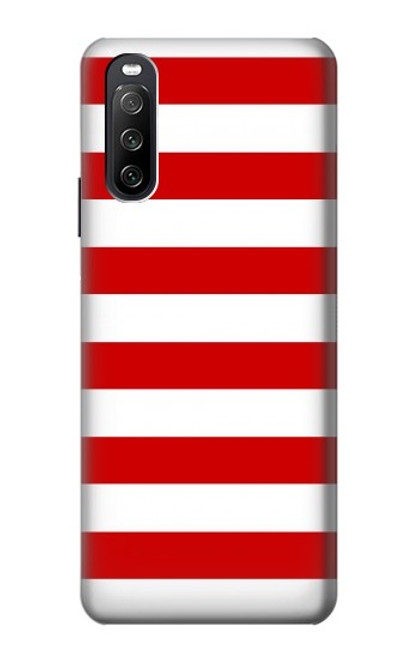 S2364 Red and White Striped Case For Sony Xperia 10 III Lite