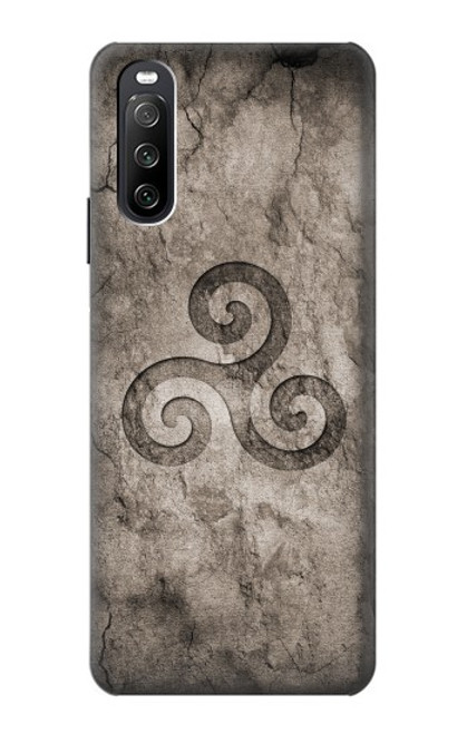 S2892 Triskele Symbol Stone Texture Case For Sony Xperia 10 III Lite