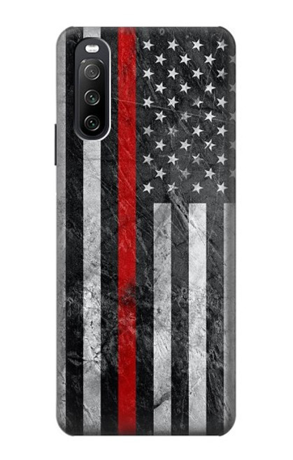 S3687 Firefighter Thin Red Line American Flag Case For Sony Xperia 10 III Lite
