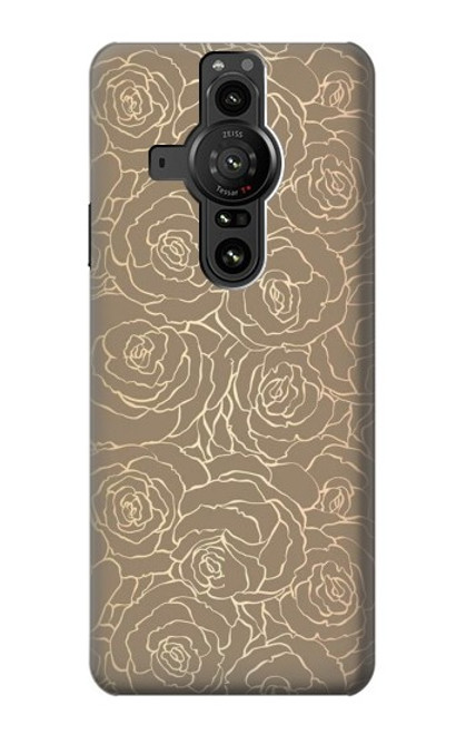 S3466 Gold Rose Pattern Case For Sony Xperia Pro-I