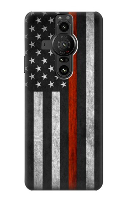 S3472 Firefighter Thin Red Line Flag Case For Sony Xperia Pro-I