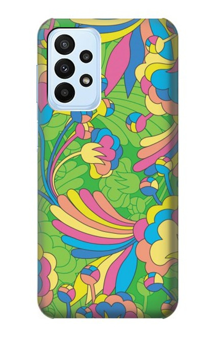 S3273 Flower Line Art Pattern Case For Samsung Galaxy A23