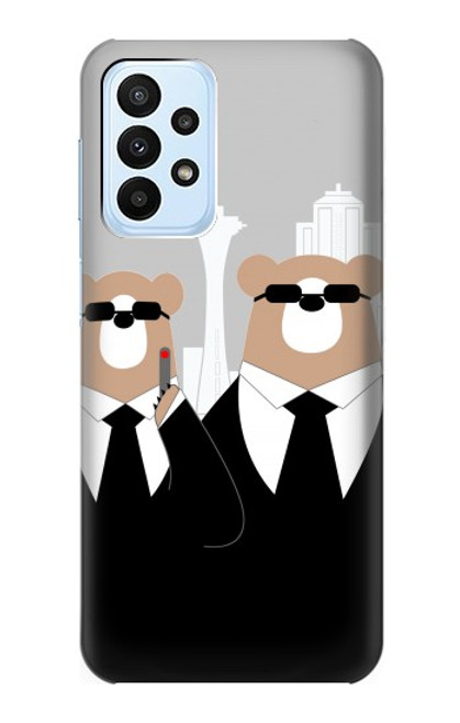 S3557 Bear in Black Suit Case For Samsung Galaxy A23