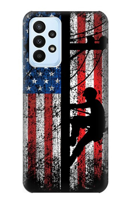 S3803 Electrician Lineman American Flag Case For Samsung Galaxy A23