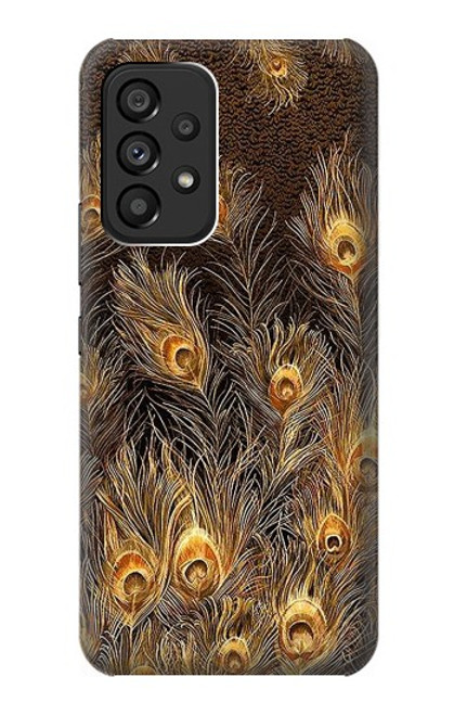 S3691 Gold Peacock Feather Case For Samsung Galaxy A53 5G